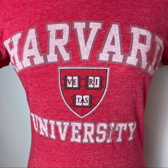 Active Apparel solid Coral Harvard University Short Sleeve Cotton Tee Shirt L - Picture 10 of 11